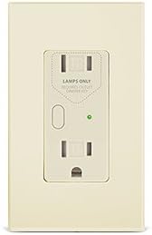 Insteon OutletLinc Dimmer, In-Wall Smart Outlet with Pass-Through - Ivory