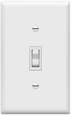 ENERLITES 20 Pack Toggle Light Switch with Wall Plate, Single Pole, White
