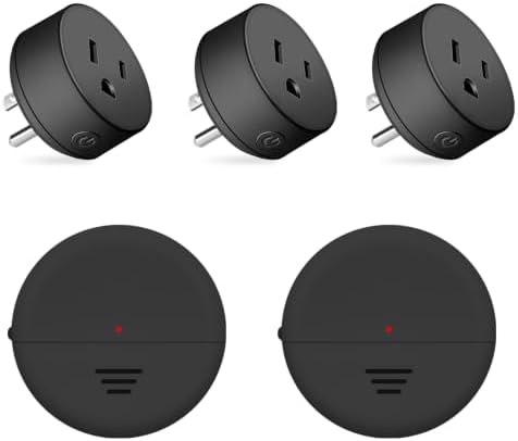 NineLeaf Wireless Black Motion Sensor Outlet,15A/1500W, 2Sensors 3Plugs | NineLeaf 5/15/30 mins Long Time Delay,Adjustable Detection Range Radar, for Christmas Lights,Fans,Garage,Hallway,Closet