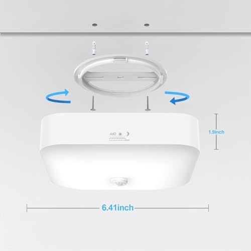 Rechargeable Motion Sensor Ceiling Light with Remote, 3000K-6000K 3 Pack
