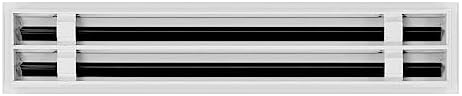 BUILDMART - 20x4 Modern AC Vent Cover - Decorative White Air Vent - Standard Linear Slot Diffuser - Register Grille for Ceiling, Walls & Floors - Texas Buildmart