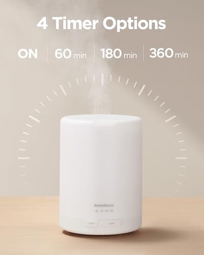 InnoGear 300ml Essential Oil Diffuser for Home Humidifier, Basic White