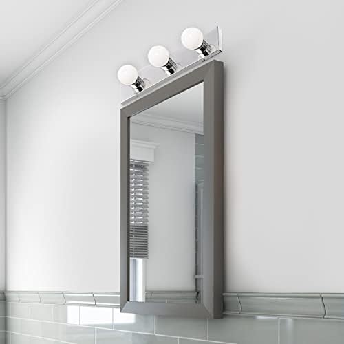 Design House 500850 3-Light Vanity Strip Light Contemporary Dimmable for Bathroom, Bedroom, Makeup Vanity, Polished Chrome