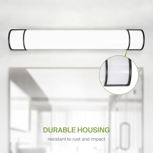 ASD LED 36" Vanity Flush Mount Light Fixture, Linear Bathroom Lighting Bar | 3CCT, Dimmable, Energy Star, ETL Listed | 30W 2650LM 3000-5000K 120V | Long Bath Wall Sconce Over Mirror | Black, 2 Pack