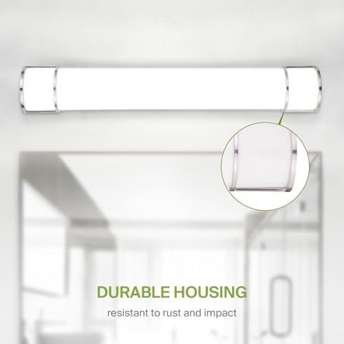 ASD LED 36" Vanity Flush Mount Light Fixture, Linear Bathroom Lighting Bar | 3CCT, Dimmable, Energy Star, ETL Listed | 30W 2650LM 3000-5000K 120V | Long Bath Wall Sconce Over Mirror | Nickel, 2 Pack