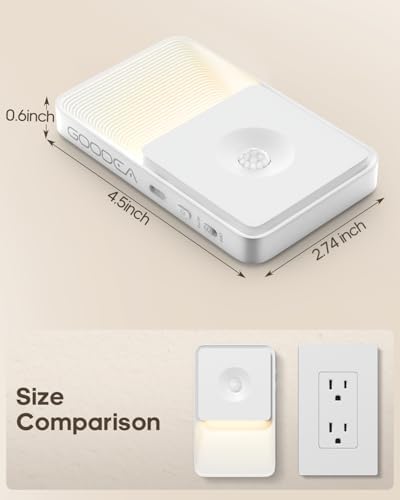 GOODEA 6 Pack Motion Sensor Night Lights, Rechargeable Stair Lights Indoor