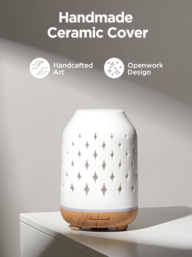 InnoGear 150ml Ceramic Essential Oil Diffusers for Home Humifidier, White