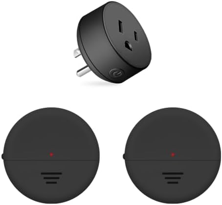 262FT Black Motion Sensor Plug,Auto On/Off, 15A/1500W, 2Sensors 1Outlet
