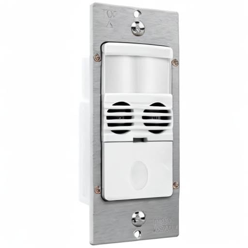 Enerlites MWOS-W Motion Sensor Switch, Ultrasonic and PIR Dual Technology, Occupancy Sensor, Motion Sensor Light Switch, NEUTRAL WIRE REQUIRED, Wall Plate Included, White