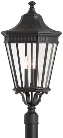Generation Lighting OL5408BK Cotswold Lane Outdoor Post Lighting, Black, 3-Light 12 Inch W x 28 Inch H, cETL Listed, Safety Rated for Wet Locations