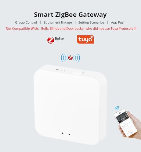 ZigBee Hub WiFi & Bluetooth Dual Mode Gateway, Only for Tuya Product Smart Home Bridge Wireless Remote Controller,Intelligent Bridge Wireless Smart Gateway Voice Control via Alexa and Google Home