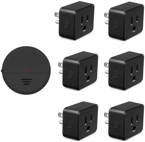 NineLeaf Black Motion Sensor Outlets Plug w Wireless PIR Sensor, Auto On/Off