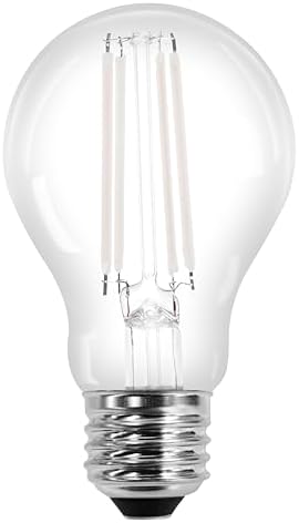 Sylvania A19 Clear LED White Filament Bulb, 6.5W, Dimmable, 800 LMS, Medium Base, 2700K, Soft White - 6 Pack (42640)