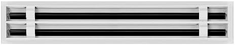 BUILDMART - 22x4 Modern AC Vent Cover - Decorative White Aluminum Air Vent - Standard Linear Slot Diffuser - Heating and Cooling Register Grille for Ceiling, Walls & Floors - Texas Buildmart