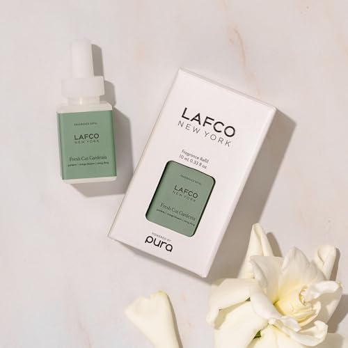 LAFCO New York Pura Smart Device Refill, Fresh Cut Gardenia - Pack of 2 - Each Vial Delivers Up to 2 Weeks of Fragrance Life - Made in the USA