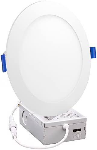 Maxxima 6 in. 5 CCT Ultra-Thin Recessed LED Downlight 1050 Lumens, Color Selectable 2700K-5000K (2700K/3000K/3500K/4000K/5000K), Canless, IC Rated, Slim, Dimmable, Junction Box Included (Pack of 6)