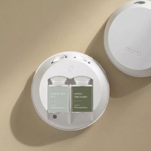 Pura - Smart Home Fragrance Device Starter Set - Pura 4 - Scent Diffuser for Home - Includes Fragrance Aroma Diffuser - Square Box, White Tea No. 1 and Apple Orchards Scent Refills