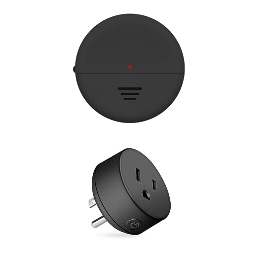NineLeaf Black Wireless Motion Sensor Plug,Motion Sensor Outlet | AUTO & Timer Modes, 260FT RF Range, Adjustable 7–26 ft Detection, No Wiring for Hallway Lights, Bathroom Fan, Garage