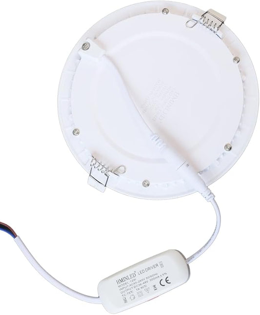 6 Inch 12Watt Ultra-Thin Round LED Recessed Panel Light Lamp with Driver, 100 Watt Incandescent Equivalent, 6000K~6500K Cool White, Home, Office, Commercial Lighting Pack of 10