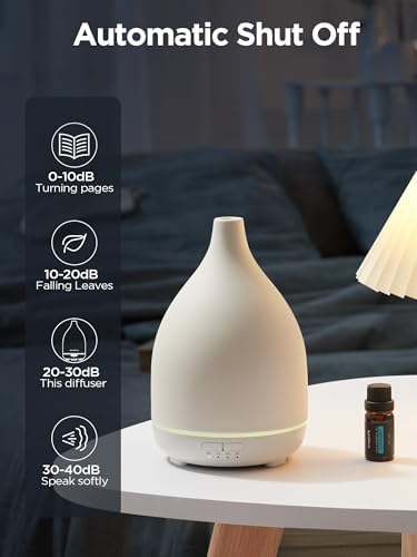 InnoGear 300ml Ceramic Essential Oil Diffuser, Diffusers for Home, White