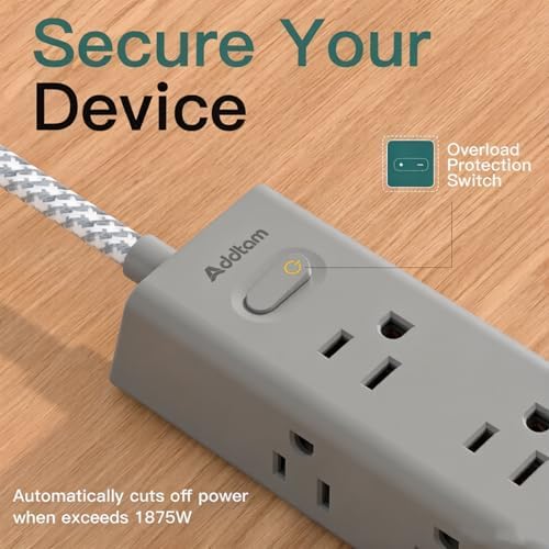 15FT Extension Cord, Power Strip Surge Protector with 12 AC Outlets & 4 USB