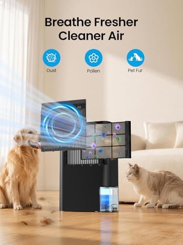 Dehumidifiers for Home, 2.5L Tank, 35dB Quiet, Continuous Draining Hose