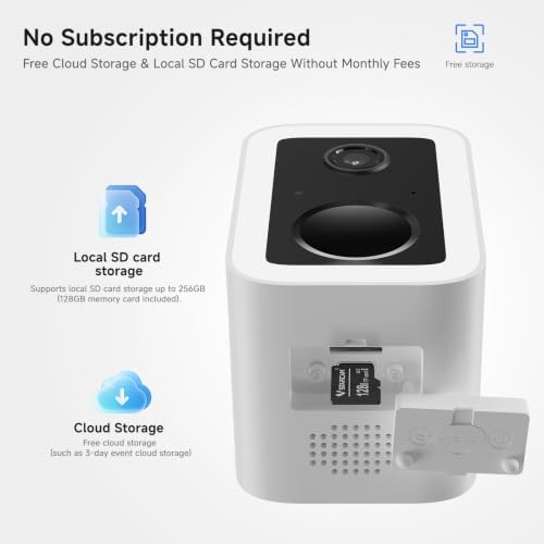 VSTARCAM 2K Solar Security Camera Outdoor Wireless, 128GB SD Card Included, Free Cloud Storage, 5200mAh Battery & Solar Panel, Magnetic Quick Mount No Drill Installation, PIR Human Detection