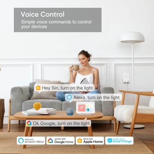 Onvis Matter Over Thread Smart Plug, Smart Mini Outlet, Works with Apple Home, Alexa & Google Home, 15A/1800W (4Pack)