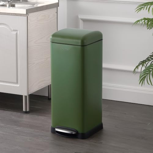 happimess Betty 8 Gal Step Trash Can Soft-Close Lid, Pine Green