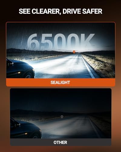 SEALIGHT H11B LED Light Bulbs, 60000 Lumens 1000% Ultra Bright, 6500K White H11B LED Bulb 1:1 Factory Size, Long Lifespan, Plug and Play H8B/H9B Fog Lights, 99% Compatibility Anti-Flicker, Pack of 2