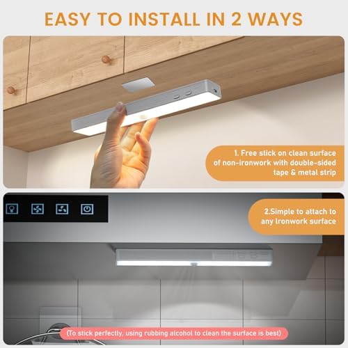 Racokky Under Cabinet Lighting with Remote, Motion Activated RV Step Light