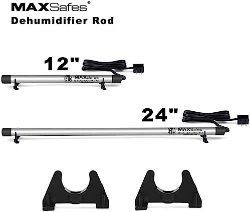 MAXSafes Gun Safe Dehumidifier Rod, Dry Rod - Easy Installation Plug-in Electric Dehumidifier Eliminates Moisture for Gun Safes & Cabinets, ETL Approved (24in)