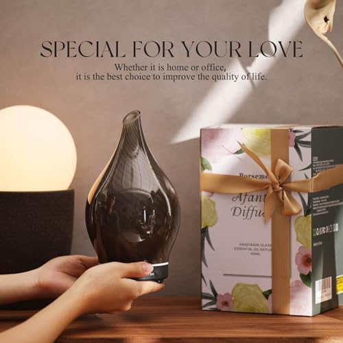 Porseme Essential Oil Diffuser 150ml Handmade Glass Diffuser 6H Runtime