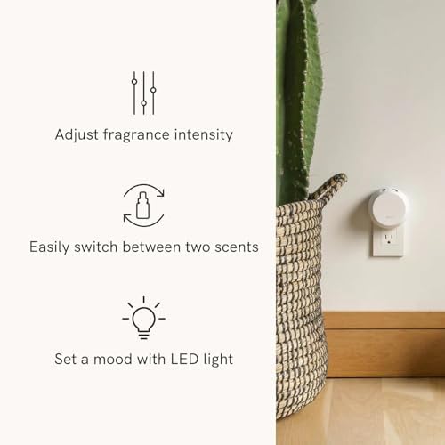 Pura - Smart Home Fragrance Device Starter Set - Pura 4 - Scent Diffuser for Home - Includes Fragrance Aroma Diffuser - Square Box, Linens & Surf and Lavender Fields Scent Refills