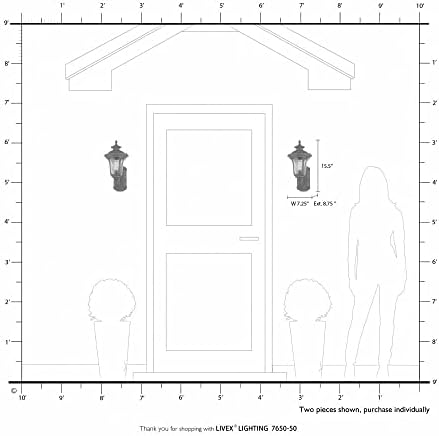 Livex Lighting 7650-58 Oxford 1-Light Wall Lantern, Imperial Bronze