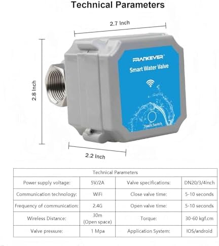 DN20 Smart Water Valve 3/4 Inch Smart Water Shutoff Valve Management System