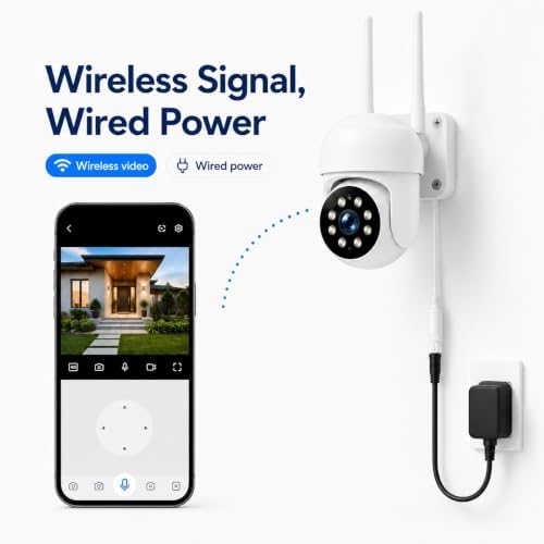 Camcamp Security Camera Wireless Outdoor, 1080P PTZ WiFi with Auto Tracking
