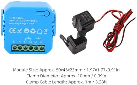 Hilitand WiFi Smart Energy Meter Real Time Monitoring Single Phase Electricity Usage Meter with 2x80A CT Clamp for Solar PV System and Home Energy Management