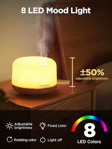 InnoGear 500ml Essential Oil Diffuser for Home Cool Mist Humidifier, Yellow