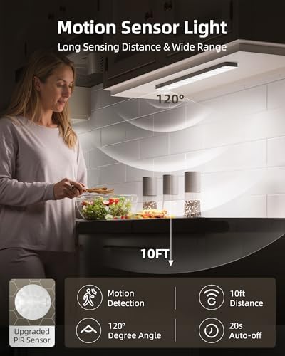 EZVALO 13inch Under Cabinet Lighting with Charging Station, 3200mAh Rechargeable Wireless Motion Sensor Lights, 96 LEDs, 3 Color Temps, Dimmable, Timer, Magnetic, with Remote for Kitchen (3 Pack)
