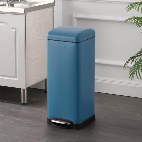 happimess Betty 8 Gal Step Trash Can Soft-Close Lid, Bright Cobalt Blue