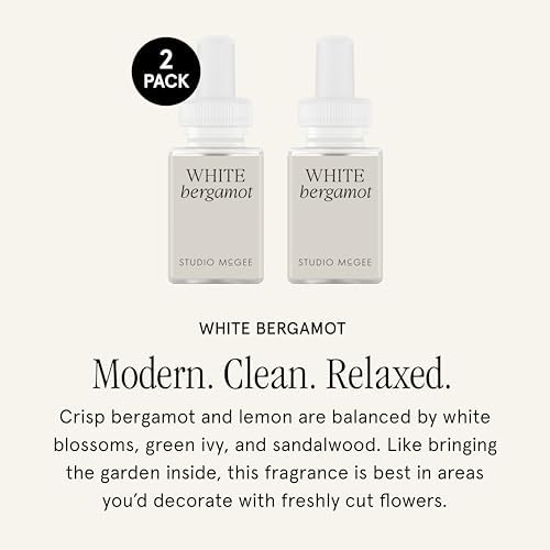 Pura x Studio McGee Home Diffuser Refill, 2 Pack, White Bergamot