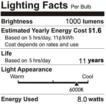 RAYHOO Candelabra LED Bulbs Incandescent 80-100W Bulb Equivalent, Standard Medium E12 Base,1000Lumens Non-Dimmable,4 Pack(White 6000K)