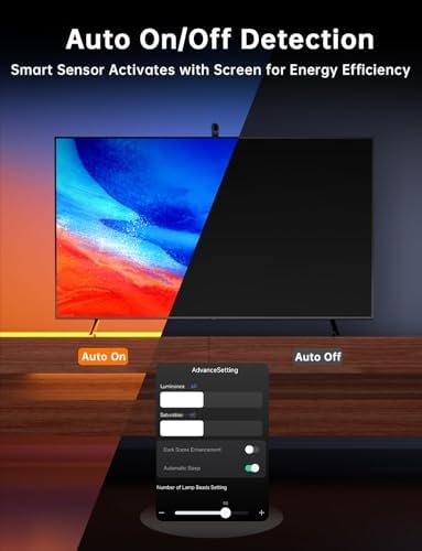 FFJ TV Lights that Change with TV, 21.3ft Cuttable TV LED Backlight