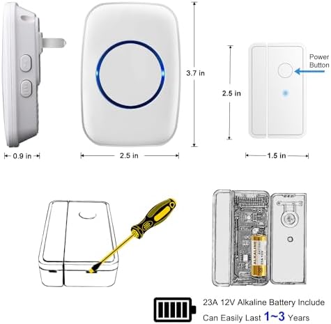FullHouse Door Chime When Door Opens, Wireless Door Sensor Entry Alarm
