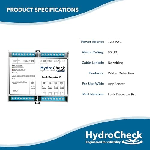 Automatic Water Shut Off System - Smart Leak Detection Device - Commercial Moisture Sensor Alarm - High Amp Load for Buildings & Office Space (Wiring Sold Separately)