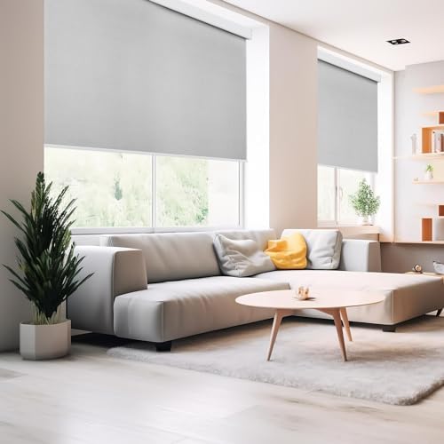 ZSHINE Motorized Blackout Roller Shades Remote Control Rechargeable(82006E)