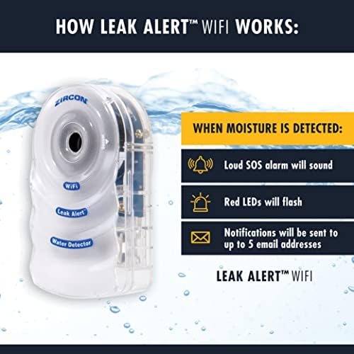 Zircon® Leak Alert™ WiFi Smart Water Leak Detector Alarm, 2 Pack
