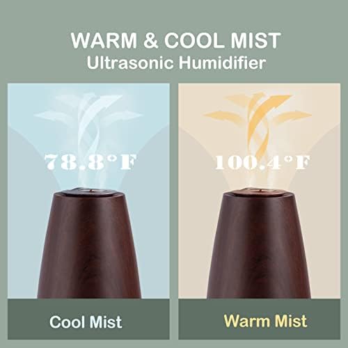 Cool Mist Humidifier,Elecameier Air humidifier for Home/Bedroom with Remote Control 2.3L Smart Air Humidifier for Desk/Office/Bedroom 25dB Whisper Quiet with Auto Shut off dark wood