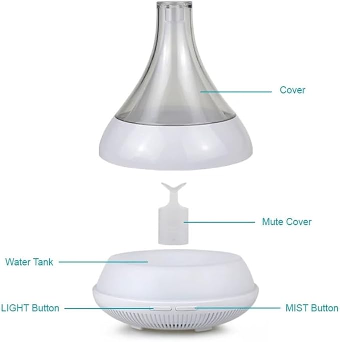 Ebooine Smart Aromatherapy Diffuser & Humidifier – 350ML, App Controlled, Ultrasonic, Quiet, Multi-Color LED